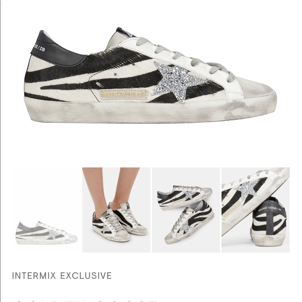 NIB Golden Goose Private Edition Zebra Superstar